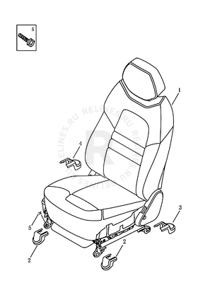 Сиденье переднее правое (MANUAL) Geely Emgrand X7 — схема