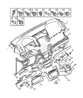 Запчасти Geely Emgrand X7 Поколение I (2011)  — Передняя панель (торпедо) (2014 MODEL) — схема