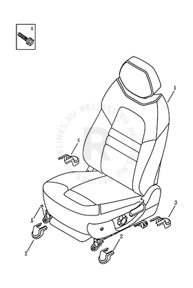 Сиденье переднее левое (MANUAL) Geely Emgrand X7 — схема