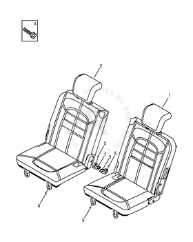 Заднее сиденье (FOR 7 SEAT VEHICLE) Geely Emgrand X7 — схема