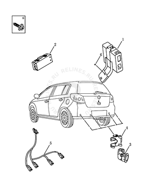 Запчасти Geely MK Cross Поколение I (2010)  — Датчики парковки (парктроники) и блок управления — схема