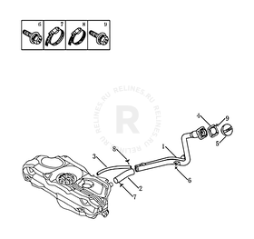 Лючок, крышка и трос лючка топливного бака (бензобака) Geely MK Cross — схема