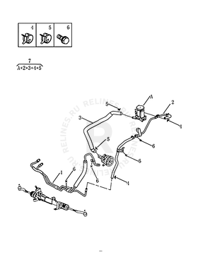 Трубка гидроусилителя (ГУР) (2014 MODEL, DSI) Geely SC7 — схема
