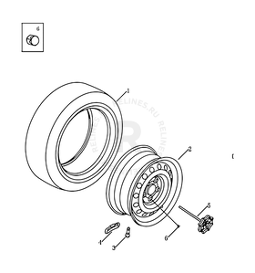 Запасное колесо (2014 MODEL) Geely SC7 — схема