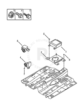 Запчасти Geely SC7 Поколение I (2010)  — Модуль управления подушками безопасности (Airbag) — схема
