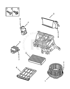 Отопитель салона и салонный фильтр (2014 MODEL, AUTO) Geely SC7 — схема