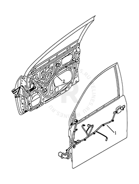 Проводка передней двери Geely SC7 — схема
