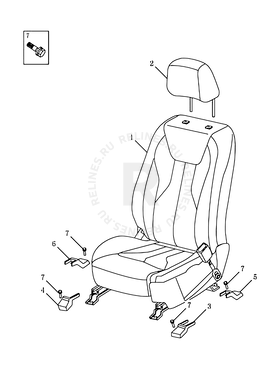 Передние сиденья (MANUAL) — схема