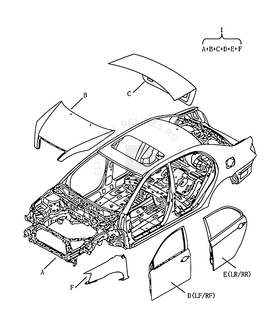Кузов (2014 MODEL, SUNROOF) Geely SC7 — схема