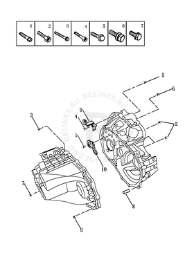 Крепления коробки передач (2014 MODEL: S170GIA) Geely SC7 — схема