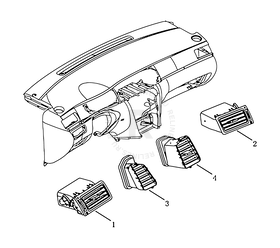 Решетка воздуховода (дефлектор) (2014 MODEL) Geely SC7 — схема