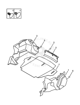 Обшивка багажного отсека (багажника) Geely SC7 — схема