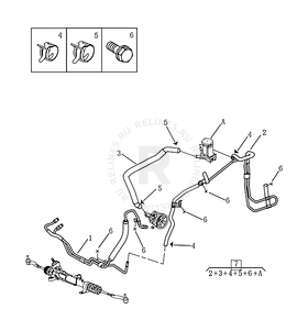 Запчасти Geely Emgrand 7 Поколение I (2009)  — Трубка гидроусилителя (ГУР) — схема