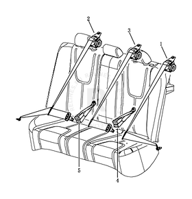 Ремни и замки безопасности задних сидений (FE-1) Geely Emgrand 7 — схема