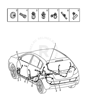 Проводка пола и багажного отсека (багажника) (FE-2) Geely Emgrand 7 — схема