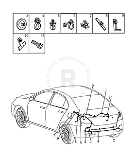 Запчасти Geely Emgrand 7 Поколение I (2009)  — Проводка багажного отсека (багажника) (FE-1) — схема