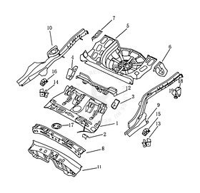 Пол багажника (FE-2) Geely Emgrand 7 — схема