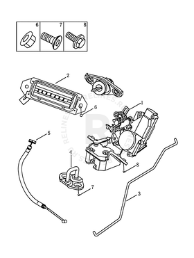 Запчасти Geely Emgrand 7 Поколение I (2009)  — Замок и комплектующие крышки багажника (FE-2) — схема