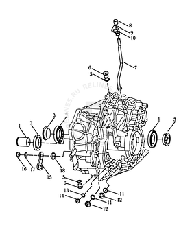 Запчасти Geely Emgrand 7 Поколение I (2009)  — Механизм переключения передач и корпус сцепления (CVT) — схема