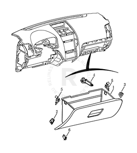 Запчасти Geely Emgrand 7 Поколение I (2009)  — Перчаточный ящик (бардачок) (GB/GS) — схема