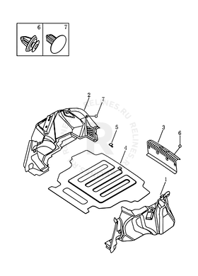 Запчасти Geely Emgrand 7 Поколение I (2009)  — Обшивка багажного отсека (багажника) (FE-1) — схема