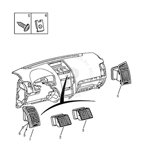Запчасти Geely Emgrand 7 Поколение I (2009)  — Решетка воздуховода передней панели (дефлектор) (2012 MODEL) — схема