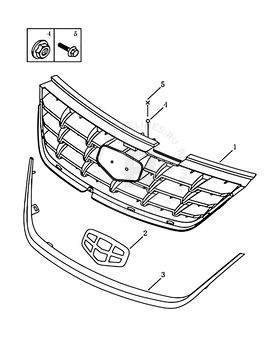 Эмблема и решетка радиатора (2013 MODEL) Geely Emgrand 7 — схема
