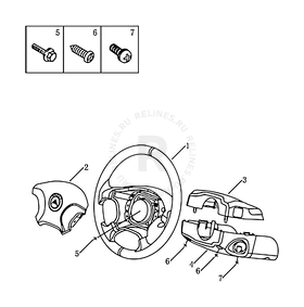 Запчасти Geely Otaka Поколение I (2006)  — Рулевое колесо (руль) и подушки безопасности — схема