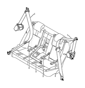 Запчасти Geely Otaka Поколение I (2006)  — Ремни и замки безопасности задних сидений — схема