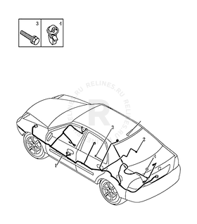Проводка пола и багажного отсека (багажника) Geely Otaka — схема