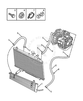 Радиатор масляный Geely Otaka — схема