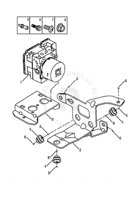 Запчасти Geely Emgrand 7 Поколение II (2014)  — Модуль (блок, контроллер) ABS (ESC/MT) — схема