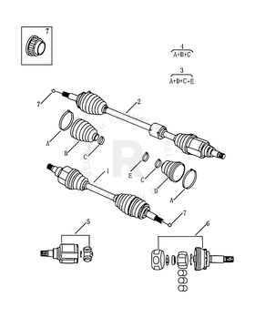 Запчасти Geely Emgrand 7 Поколение II (2014)  — Приводной вал (привод колеса) (CVT) — схема