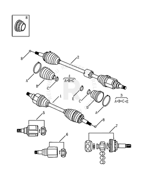 Запчасти Geely Emgrand 7 Поколение II (2014)  — Приводной вал (привод колеса) (MT) — схема