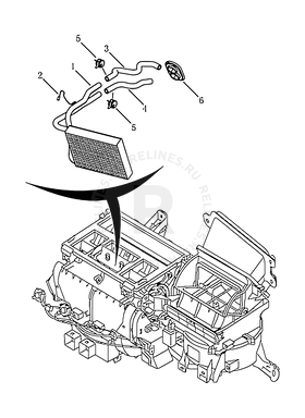 Запчасти Geely Emgrand 7 Поколение II (2014)  — Радиатор отопителя — схема