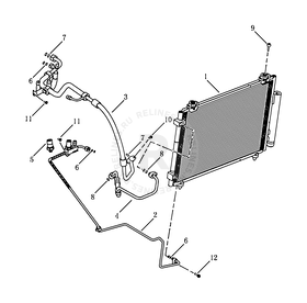 Радиатор кондиционера Geely Emgrand 7 — схема
