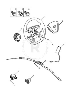 Запчасти Geely Emgrand 7 Поколение II (2014)  — Подушка безопасности водителя (Airbag) — схема