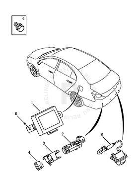 Камера заднего вида и датчики парковки (парктроники) (FE-3) Geely Emgrand 7 — схема