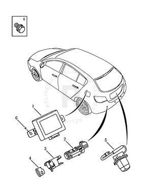 Камера заднего вида и датчики парковки (парктроники) (FE-4) Geely Emgrand 7 — схема