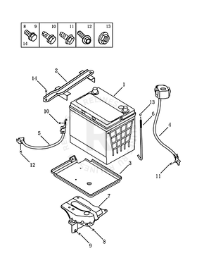 Запчасти Geely Emgrand 7 Поколение II (2014)  — Аккумулятор (4G15N, MANUAL) — схема