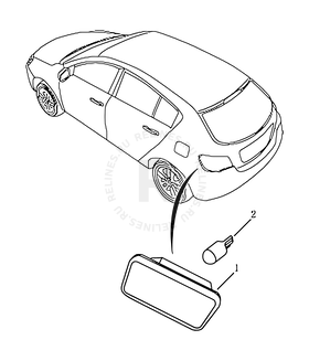 Запчасти Geely Emgrand 7 Поколение II (2014)  — Плафон освещения багажного отсека (багажника) и подсветка номерного знака (FE-4) — схема