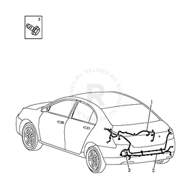 Проводка багажного отсека (багажника) (FE-3) Geely Emgrand 7 — схема