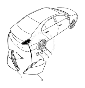 Запчасти Geely Emgrand 7 Поколение II (2014)  — Фонари задние (FE-3) — схема