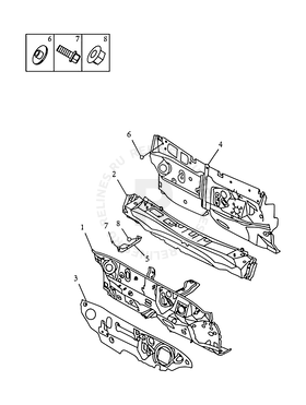 Запчасти Geely Emgrand 7 Поколение II (2014)  — Перегородка (панель) моторного отсека — схема