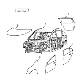 Запчасти Geely Emgrand 7 Поколение II (2014)  — Кузов (W/O SUNROOF, FE-4) — схема