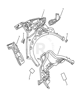 Запчасти Geely Emgrand 7 Поколение II (2014)  — Задняя стойка кузова (FE-4) — схема
