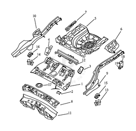 Запчасти Geely Emgrand 7 Поколение II (2014)  — Пол багажника — схема