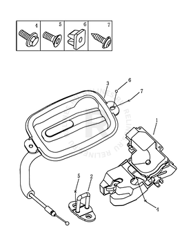 Запчасти Geely Emgrand 7 Поколение II (2014)  — Замок и комплектующие крышки багажника (FE-3) — схема