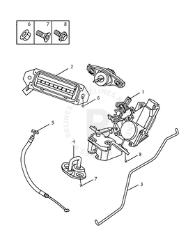Запчасти Geely Emgrand 7 Поколение II (2014)  — Замок и комплектующие крышки багажника (FE-4) — схема