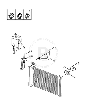Запчасти Geely Emgrand 7 Поколение II (2014)  — Патрубки и шланги радиатора (1.5L/1.8L) — схема